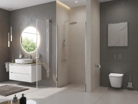 Душевая дверь BelBagno UNO 85 прозрачное стекло 5 мм профиль хром UNO-B-1-85-C-Cr