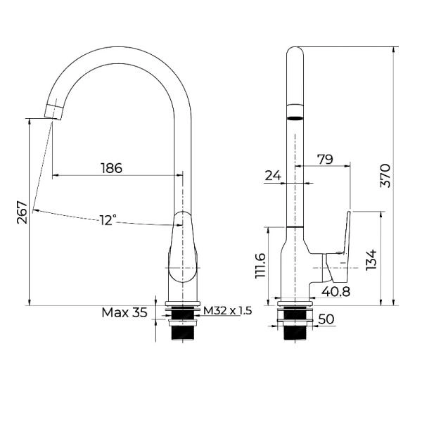 Смеситель KNOTLOR PULSE KN-51, хром