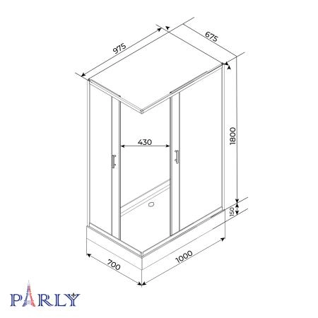 Душевой уголок с поддоном PARLY QZ71B N (70х100х195)