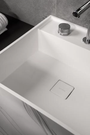 Раковина напольная Boheme Cube Corian 480*480*850 Calacatta 802-CLCT