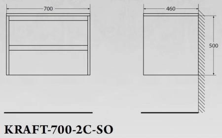 Тумба под раковину Belbagno KRAFT Bianco Opaco подвесная KRAFT-700-2C-SO-BO