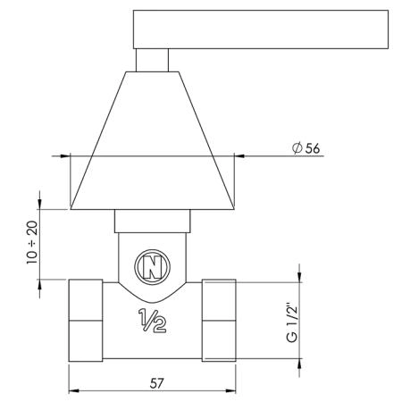 Nicolazzi Flag Запорный вентиль, на 1 отв., цвет: хром