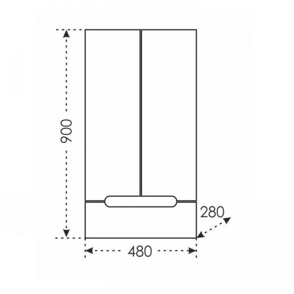 Шкаф СаНта Лондон 48c90 см, подвесной, 2 двери, 1 ящик