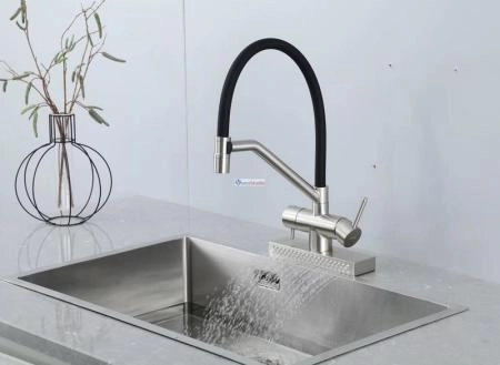 Смеситель для кухни Gappo G4098-5 с водопадом сатин