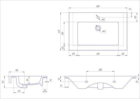 Раковина Kirovit Оскар 85 керамическая