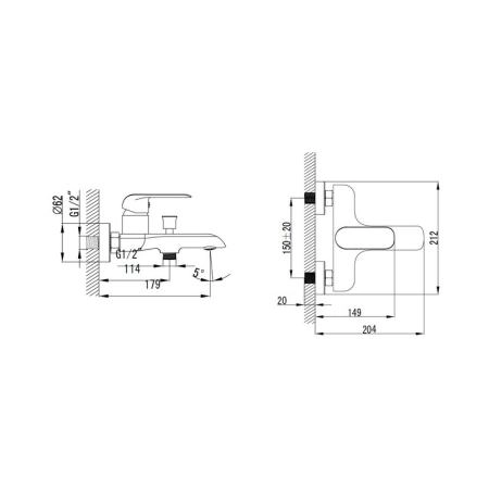 Смеситель Bien Due BB01006402 для ванны хром/белый