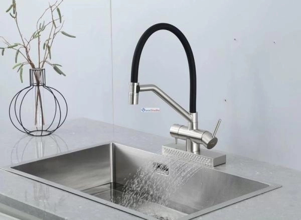 Смеситель для кухни Gappo G4098-5 с водопадом сатин