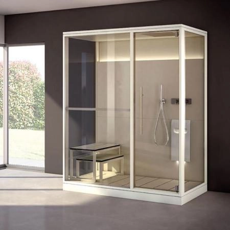 Effegibi Logica H Filo Сауна 214x250х217см, угловая SX, цвет: Stone