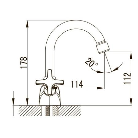 Смеситель для раковины KAISER Crystal (28111) хром