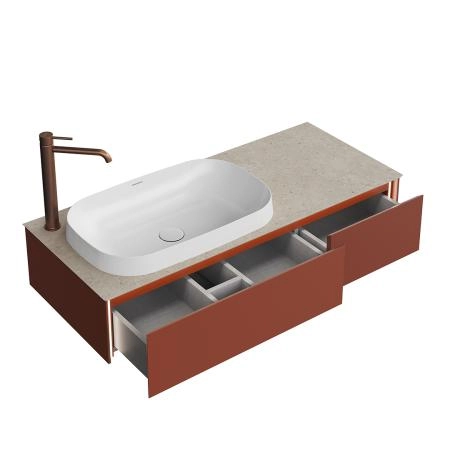 Тумба Kerama Marazzi MAGICA МАДЖИКА MA.120.2\VR.M подвесная 120, 2 ящика, венецианский красный матовый