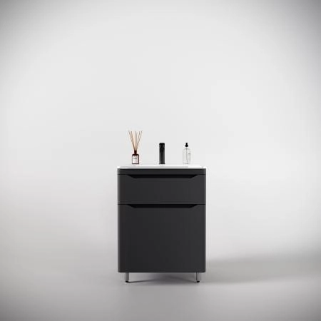 Тумба напольная Style Line Марелла 60 (2 ящ.) Люкс антискрейтч серый, PLUS