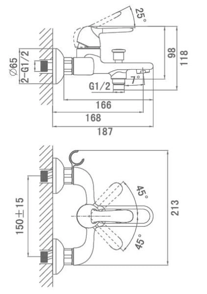 Смеситель для ванны D&K Rhein Ambrosius (DA1343201)