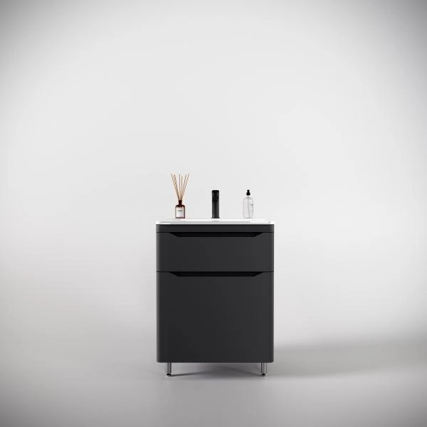 Тумба напольная Style Line Марелла 60 (2 ящ.) Люкс антискрейтч серый, PLUS