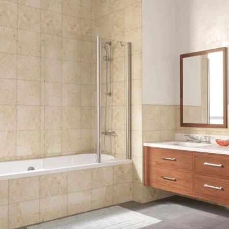 Шторка на ванную Vegas-glass E2V LUX ST 125 08 01 R, профиль глянцевый хром, стекло прозрачное