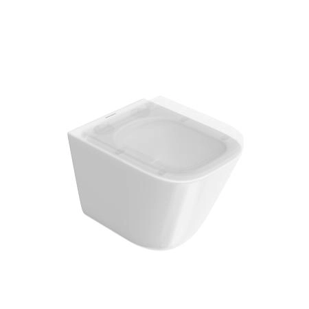 Унитаз Kerama Marazzi CUBO КУБО CU.T.wc.02 Торнадо подвесной, с системой смыва торнадо с крепежом и сиденьем, белый глянцевый