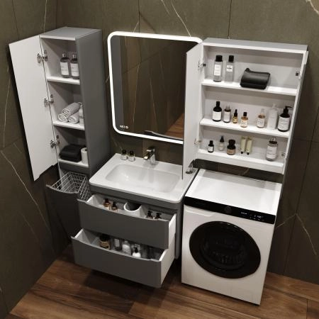 Подвесной Шкаф Style Line Бергамо мини 600 Люкс антискрейтч серый, PLUS