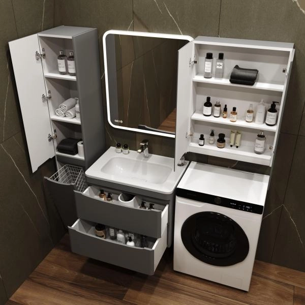 Подвесной Шкаф Style Line Бергамо мини 600 Люкс антискрейтч серый, PLUS