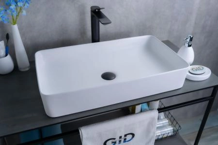 Раковина Gid N9461 60x34 на столешницу белая матовая