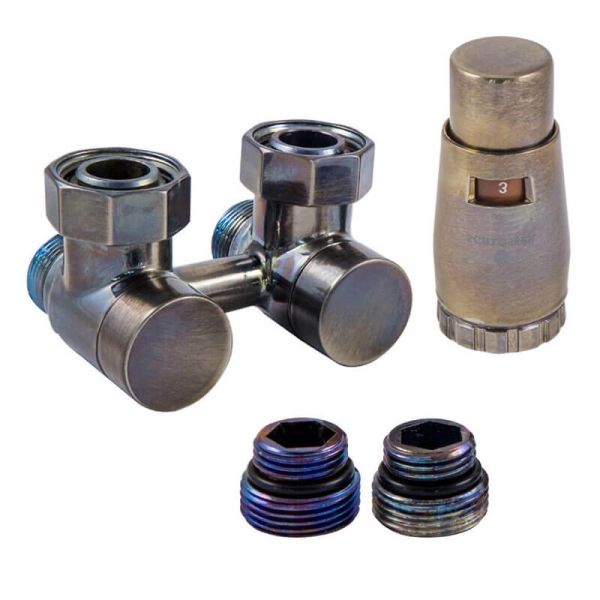 Schlosser комплект узла нижнего подключения EXCLUSIVE угловой Technoline GW 3/4* GZ М22*1,5 с термоголовкой MINI M30*1,5 + 2 Ниппеля 1/2*3/4