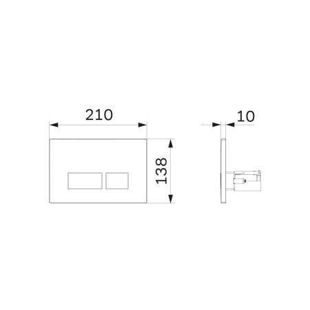 Клавиша AM.PM Pro S I047038 пневматическая, пластик, черный матовый