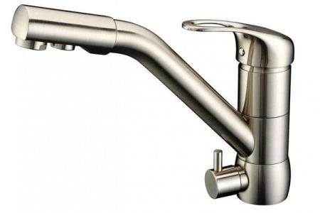 Смеситель для кухни ZORG Sanitary (ZR 400 KF-12 NICKEL) серый