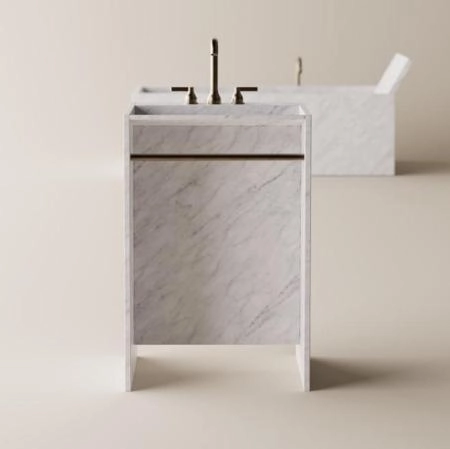 Agape Face A Face Раковина 60х50х90см., отдельностоящая, с сифоном, полотенцедержателем, цвет: Bianco Carrara