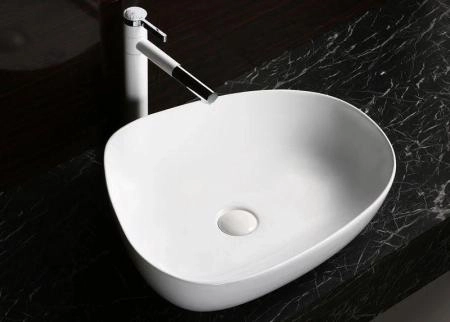 Раковина Cerutti SPA CR0044C накладная, белая, асимметричная 550х420х140