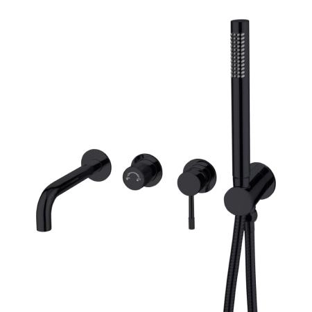 Смеситель встроенный + ручной душ + излив Boheme Uno Shine Gun Metall 464-3-SGM