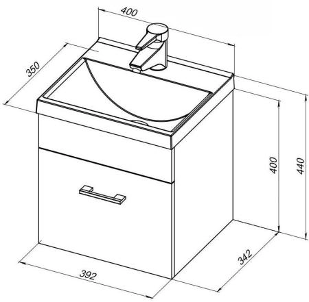 Тумба под раковину Aquanet Нота 40 белый