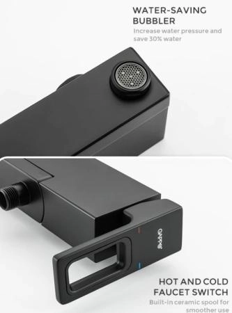 Смеситель Gappo G3217-6 для ванны, чёрный