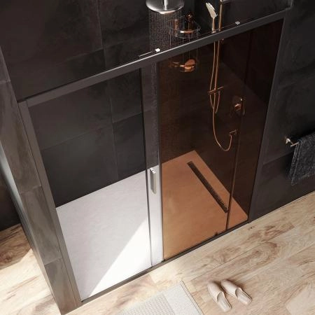 Дверь душевая в нишу AM.PM Gem W90G-150-1-195BBr прозрачное, бронзовое; профиль черный