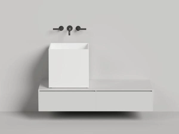 Раковина Salini ARMONIA SQUARE 03 S-Stone матовая 45x45 130523M накладная