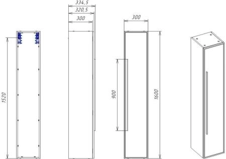Пенал LA FENICE Elba Bianco белый 30 FNC-05-ELB-B-30 белый матовый