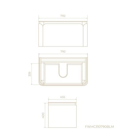Тумба под раковину KNOTLOR ЦВЕТЕНИЕ подвесная 79 см, глубокий синий