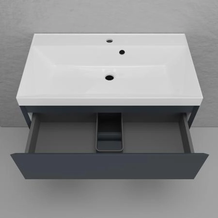 Тумба подвесная Style Line Манхэттен 80 ЭМАЛЬ под ASTI 80 2 ящика PLUS графит