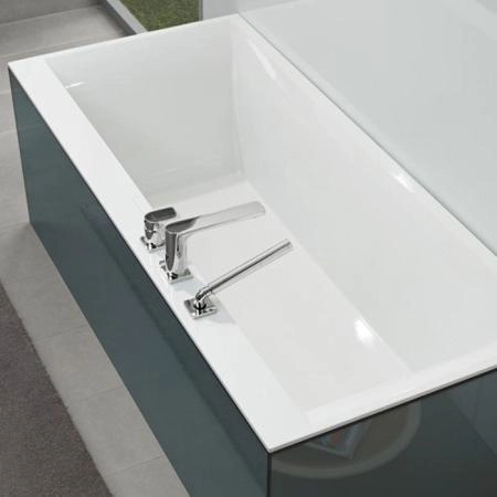 Villeroy&Boch Squaro Edge 12 Ванна 1900*900*450  ножки, слив-перелив цвет  хром и белый, ванна цвет: белый