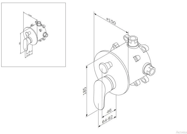 Смеситель для ванны Am.Pm Like F8085000 хром