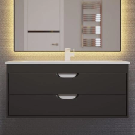 Тумба под раковину для ванной Uperwood Modul 100 см, подвесная, матовая, черная