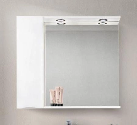 Шкаф Belbagno MARINO Bianco Lucido зеркальный подвесной с подсветкой, левосторонний MARINO-SPC-900/750-1A-BL-P-L