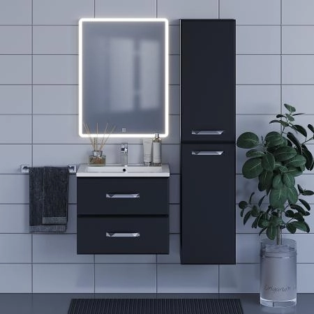 Тумба под раковину для ванной Uperwood Foster 60 см, подвесная, черная