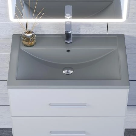 Раковина кварцевая Uperwood Foster Quartz 70 см, серая матовая, бетон