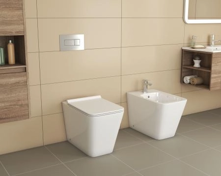 Унитаз Grossman GR-PR4414S (600*355*410) приставной безободковый с тонкой крышкой, белый