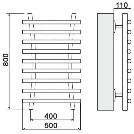 Полотенцесушитель водяной Ника Bamboo ЛБ8 80х40