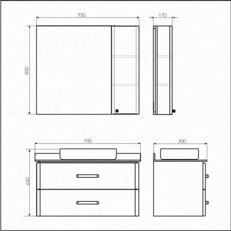 Зеркало шкаф Comforty Амстердам-95 белый