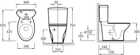 Унитаз Jacob Delafon Presquile E19077 с сидением микролифт