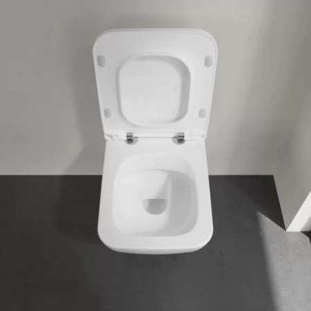 Villeroy&Boch Venticello Унитаз 37.5х56х33см., подвесной, безободковый, в комплекте сиденье SlimSeat c микролифтом, CeramicPlus, цвет: альпийский белый