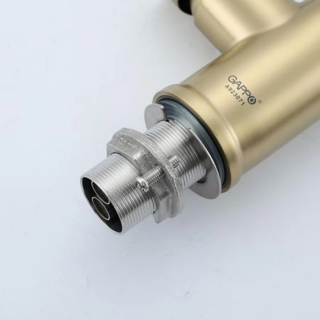 Смеситель GAPPO G4098-13 для кухни с гибким изливом, золотой сатин