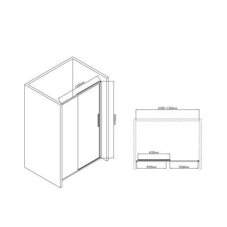 Душевая дверь Vincea Slim-U VDS-2SU130CL, 1300, хром, стекло прозрачное