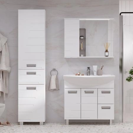 Тумба для ванной Volna Joli 80.2D.2Y напольная (Балтика) раковина отдельно