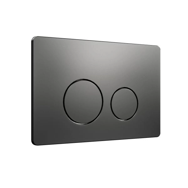 Кнопка смыва KNOTLOR DUET BIS107GM, вороненая сталь  (серия 1)